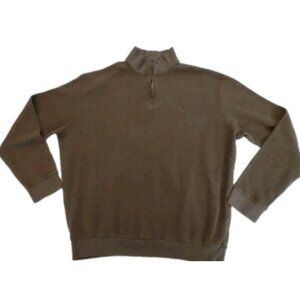 VINTAGE Polo Golf Ralph Lauren Sweatshirt Men XL Brown 1/4 Zip Pullover